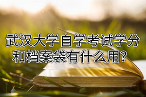 武汉大学自学考试学分和档案袋有什么用？