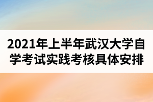 2021年上半年武汉大学自学考试实践考核具体安排