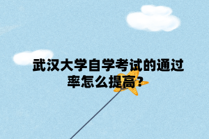 武汉大学自学考试的通过率怎么提高？